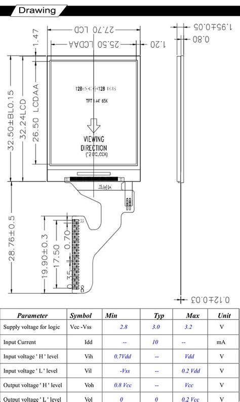 Image result for ST7735 20 Pin TFT