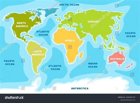 Image result for World Map Continents with Countries