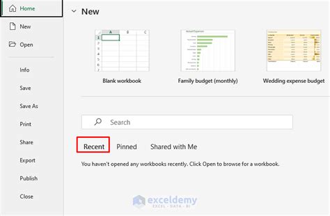 Image result for Recent Excel File
