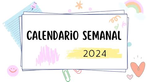 Afbeeldingsresultaten voor Calendario Semanal 2024 Excel