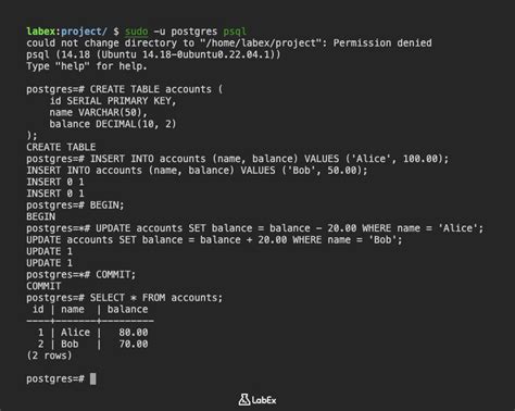 Transaction in Pgsql に対する画像結果