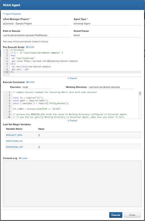 NUnit Execution Diagram に対する画像結果