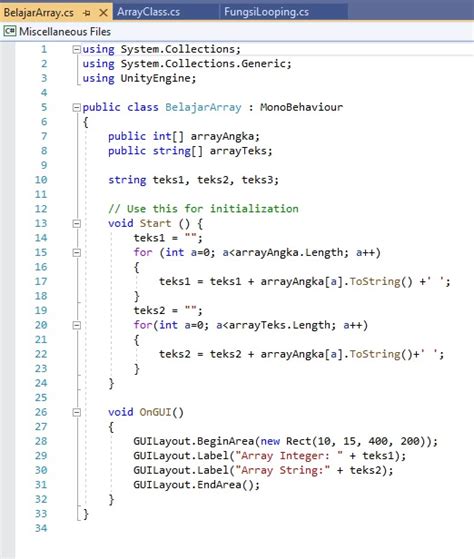 Image result for Array C# Unity