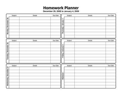 Homework Timetable に対する画像結果