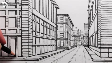 Afbeeldingsresultaten voor One Point Perspective Street Scene