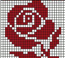 Image result for Filet Crochet Rose Chart