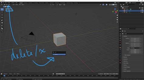 Toradh íomhá ar Blender How to Select and Delete