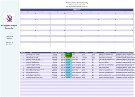 YouTube Content Calendar Template に対する画像結果