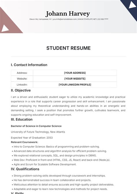 CV Template for Students에 대한 이미지 결과