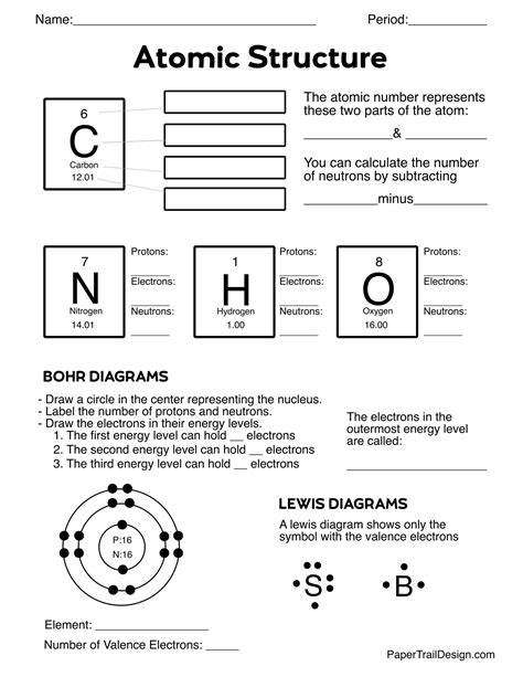 Atomic Structure Matter Worksheet に対する画像結果