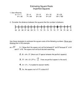 Image result for Imperfect Square Root Worksheet