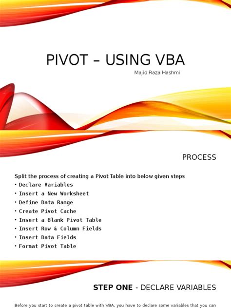 Image result for VBA PivotTable Tutorial