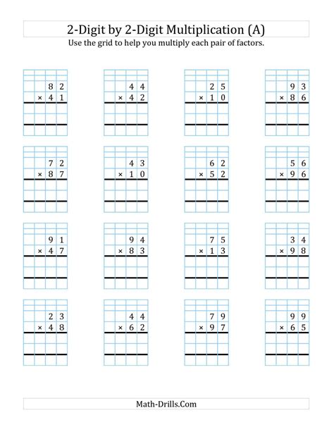 Afbeeldingsresultaten voor Decimal Multiplication Grid