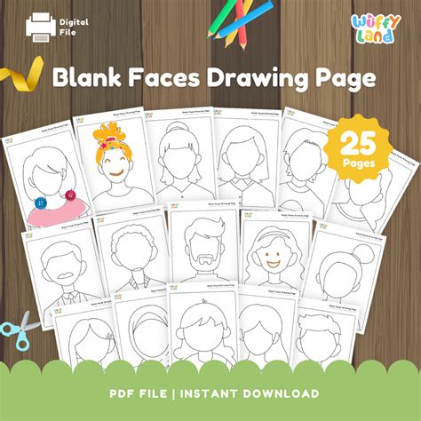 Blank Face Drawing Templates – Creative Expression Worksheets ...
