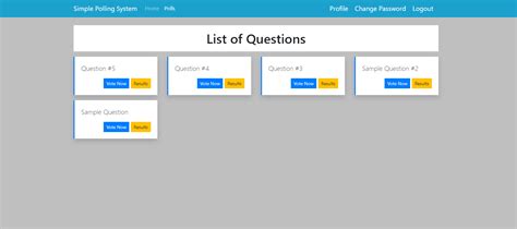 Django Front End Polls App に対する画像結果