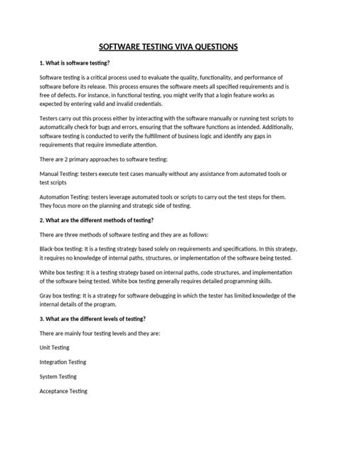 Toradh íomhá ar Software Engineering Viva Questions