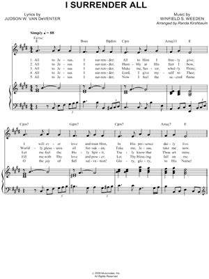 Image result for I Surrender All Notes