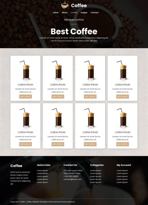 Cold Brew Coffee Website Template に対する画像結果