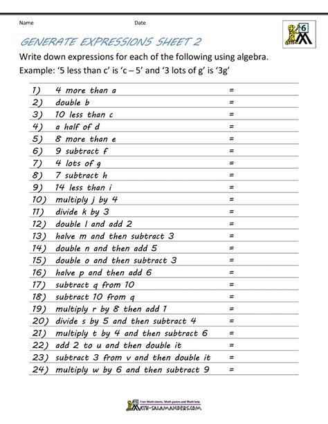 Image result for Algebra Worksheets