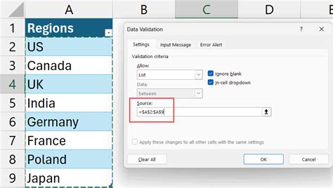 Toradh íomhá ar Expand Data Validation List. Excel