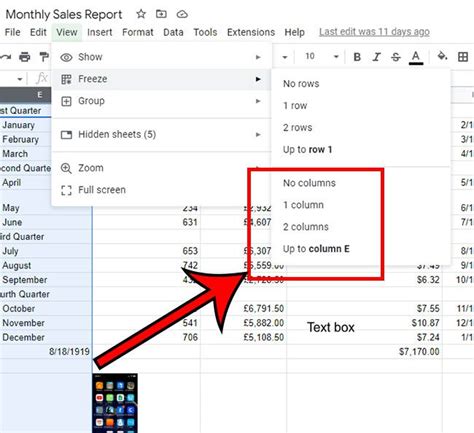 How to Pin a Column in Google Sheets に対する画像結果