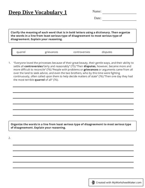 Image result for Worksheets Deep