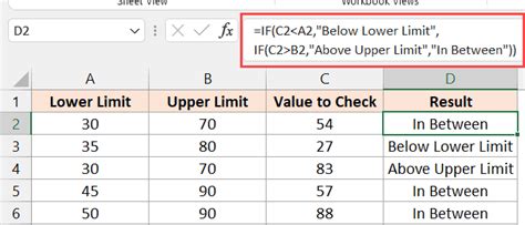 Toradh íomhá ar Between Function Excel
