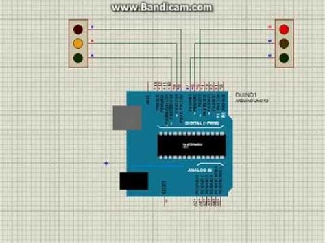 Toradh íomhá ar Arduino Traffic Light Proteus Simulation