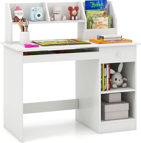 Image result for Kids Study Table with Book Self and Drawer & Computer
