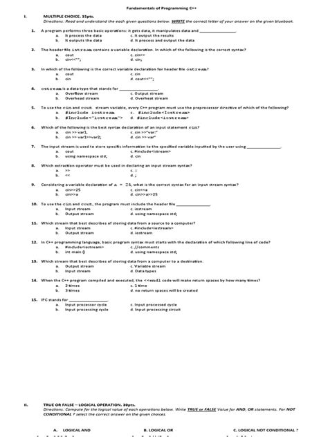 Image result for Fundamentals of Programming Test