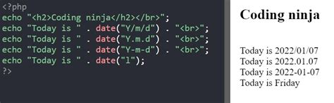 Date and Time Format in PHP Example に対する画像結果