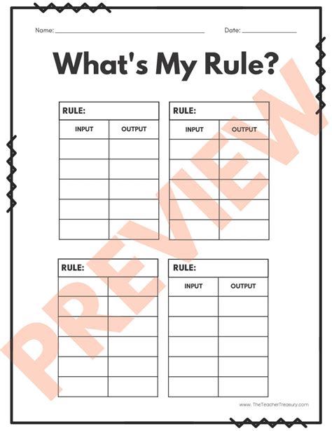 Image result for What's My Rule Worksheet