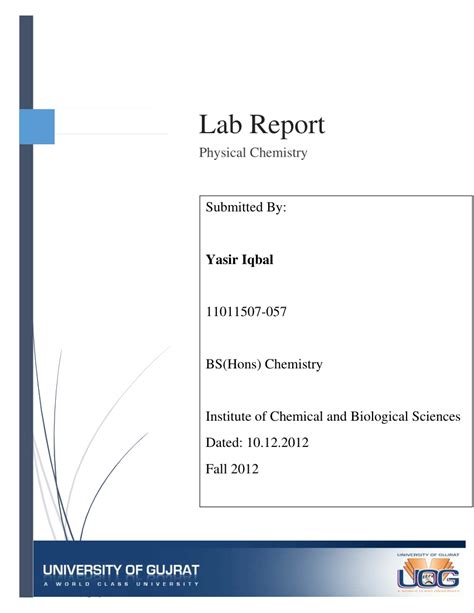Image result for Chemistry Report