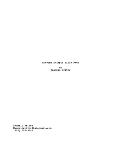 TV Script Title Page Format に対する画像結果