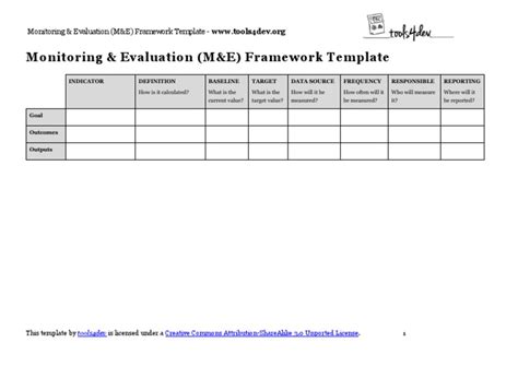 M&E Framework Template | PDF