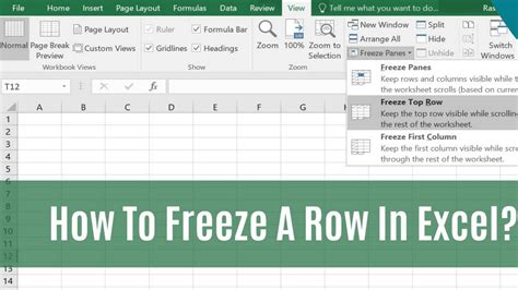 Image result for How to Freeze a Row in Excel When Scrolling