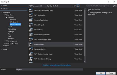 Image result for Open .Net Projct Visual Studio but Empty