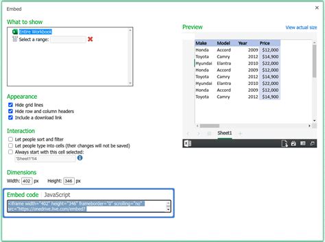 Image result for Embed Excel Sheet in WordPress