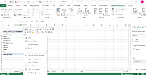 Image result for Refresh PivotTable