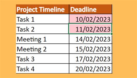 Conditional Formatting Based On Date in Excel に対する画像結果