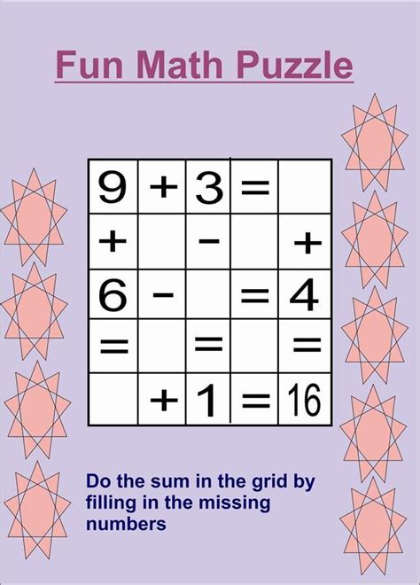 Maths Puzzles for Kids | Easy math activities, Maths puzzles, Simple math