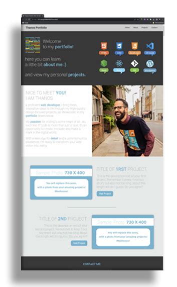 Image result for Portfolio Page in HTML Not Using CSS