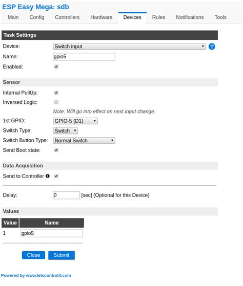 ESP Easy MQTT に対する画像結果
