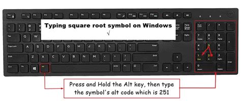 Toradh íomhá ar Square Root Symbol On Keyboard