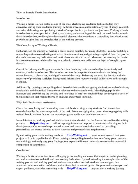 Image result for Thesis Statement in Introduction Examples