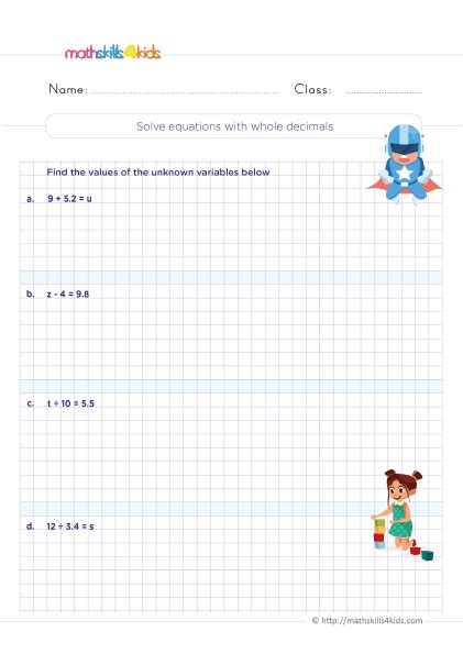 Find the Variable Grade 5 Worksheet に対する画像結果
