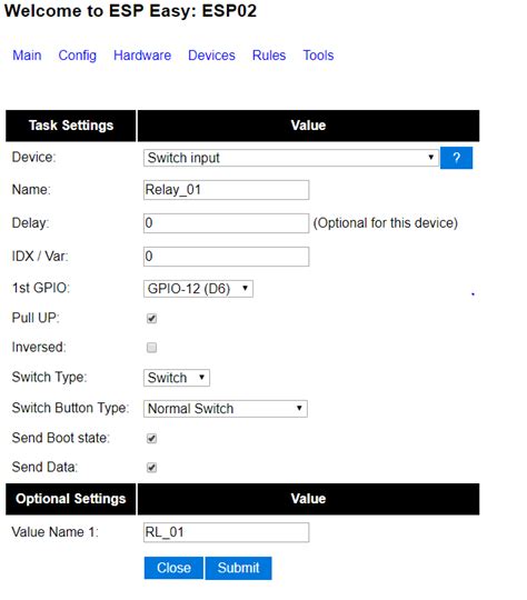 ESP Easy MQTT に対する画像結果