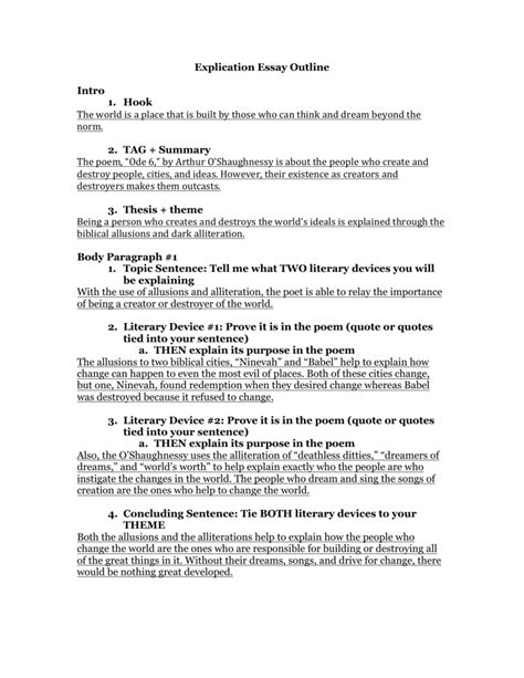 Image result for Explication Example