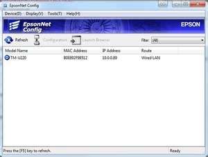 EpsonNet Config に対する画像結果