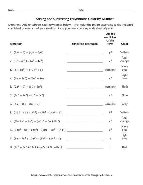 Image result for Polynomial Worksheets